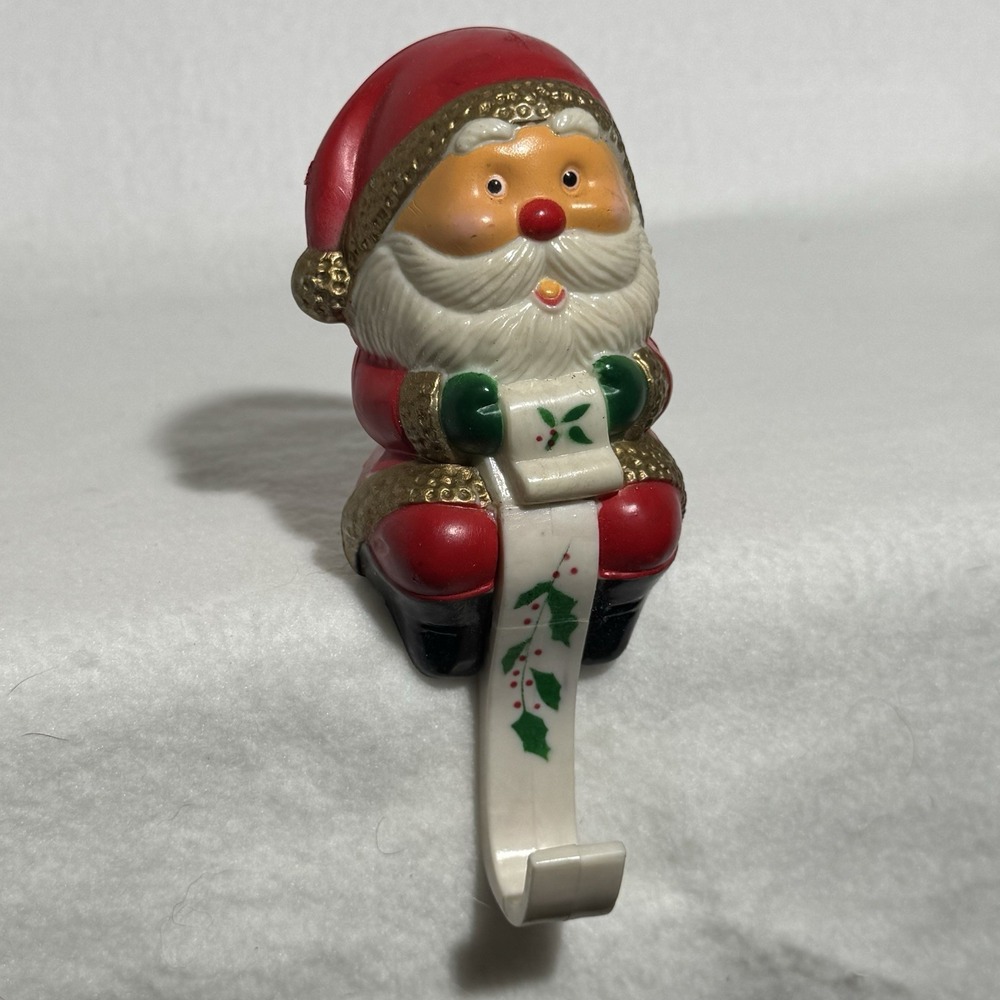 Vtg Santa Claus Stocking Holder Future 1985 Vintage Plastic‎ Red Christmas Rare